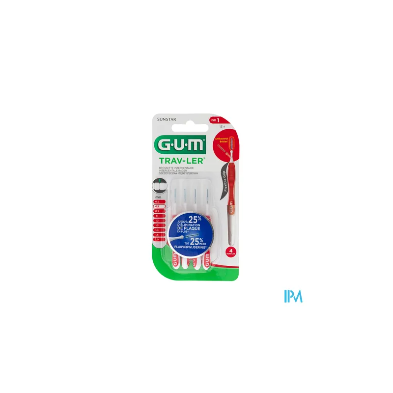 Gum travler brosset 0 8mm 1314 x4 - La Grande Pharmacie