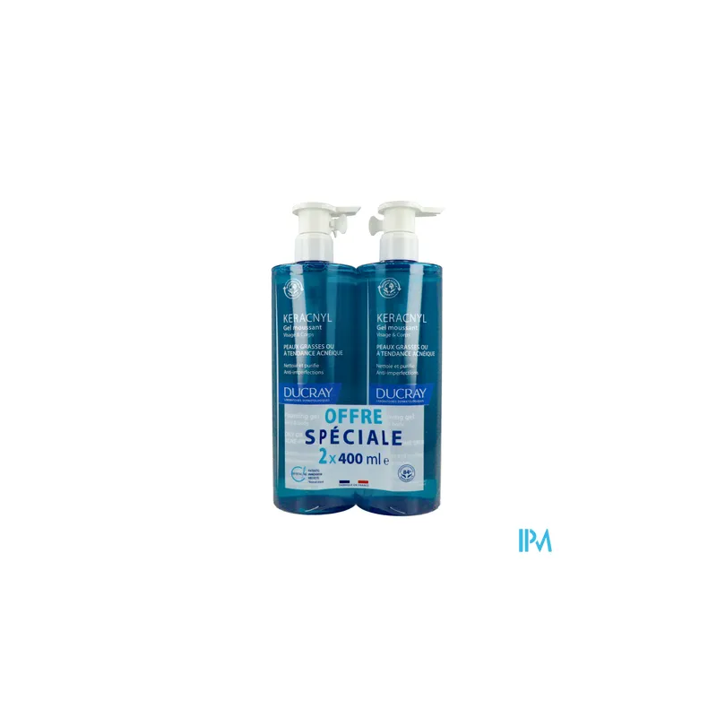 Keracnyl gel moussant 400mlx2 - La Grande Pharmacie