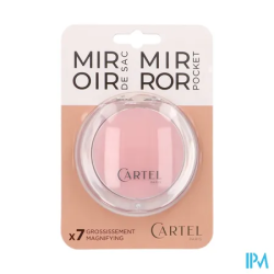 CARTEL MIROIR POCHE ROND ROSE
