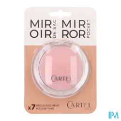 CARTEL MIROIR POCHE ROND ROSE