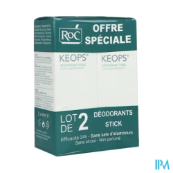 KEOPS DEOD STICK 24H S/ALC 40ML X2