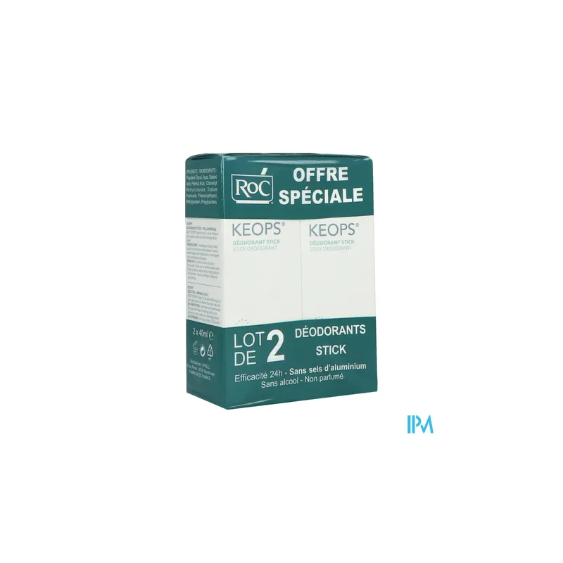 KEOPS DEOD STICK 24H S/ALC 40ML X2