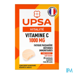 VITAMINE C 1000MG UPSA CPR CROQ 20