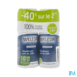 WELEDA HOM DEOD 24H ROLLON 50MLX2