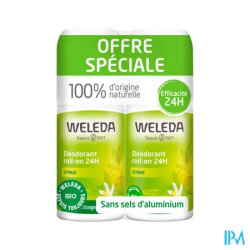 WELEDA DEOD24H CITRUS ROLLON50MLX2