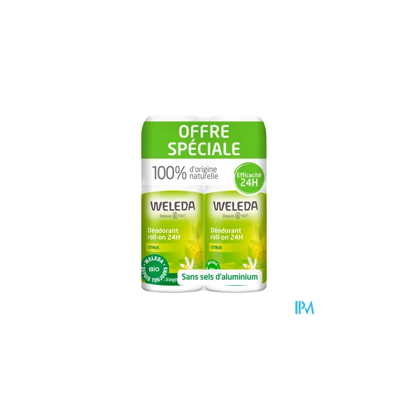 WELEDA DEOD24H CITRUS ROLLON50MLX2