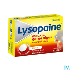 Lysopaine citron 20mg s s past 18 - La Grande Pharmacie
