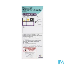 Bisoprolol hyd 2 5 6 25mg vt c30x1 - La Grande Pharmacie