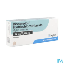 Bisoprolol hyd 5 6 25mg vts cp30x1 - La Grande Pharmacie