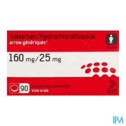 VALSARTAN/HYD 160/25MG ARW CPR 90