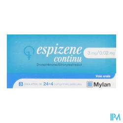 ESPIZENE CONTINU 3/0,02MG 3X24+4