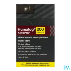 HUMALOG 200U/ML KWIKPEN 3ML 5