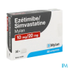 EZETIMIBE/SIMVA 10MG/20MG VTS 30X1