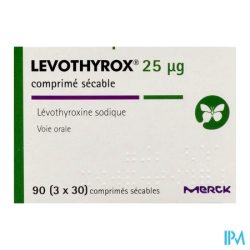 LEVOTHYROX 25MCG CPR SECABLE 90