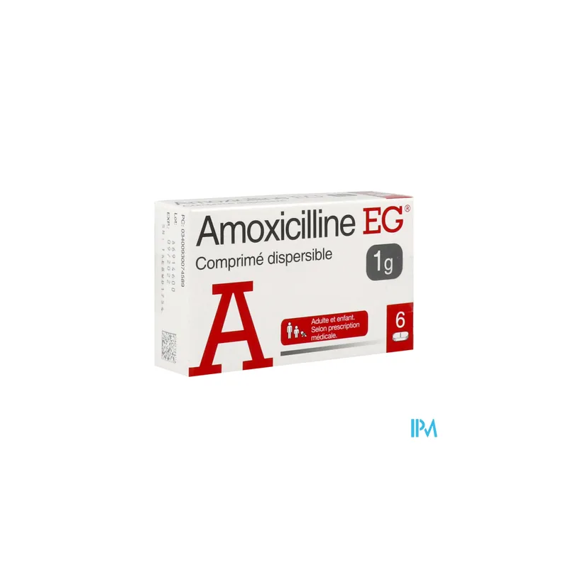 AMOXICILLINE 1G EG CPR DISPERS 6
