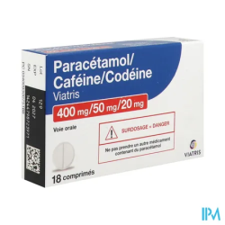 PARACET/CAF/COD 400/50/20MG VTS 18