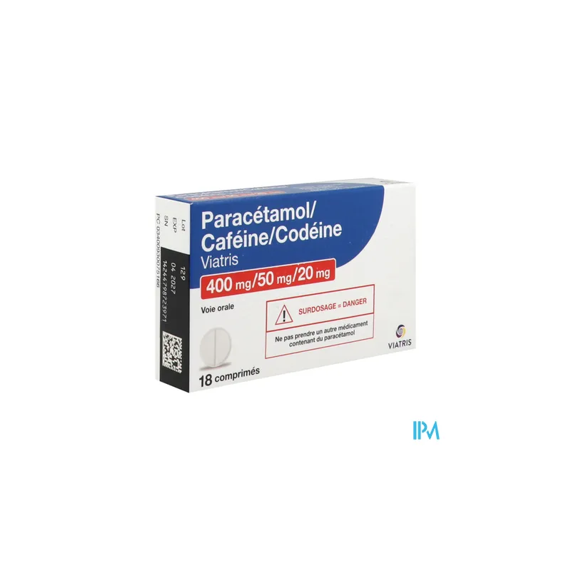 PARACET/CAF/COD 400/50/20MG VTS 18