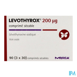 LEVOTHYROX 200MCG CPR SECABLE 90