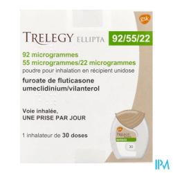TRELEGY ELLI 92/55/22MCG PDR INH30