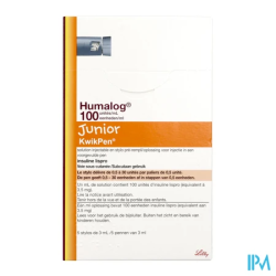HUMALOG 100U/ML JUNIOR KWIKP 3ML5