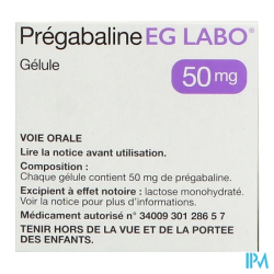 PREGABALINE 50MG EG GELULE 84