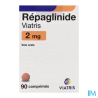 REPAGLINIDE 2MG VIATRIS CPR FL 90