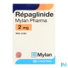 REPAGLINIDE 2MG VIATRIS CPR FL 90
