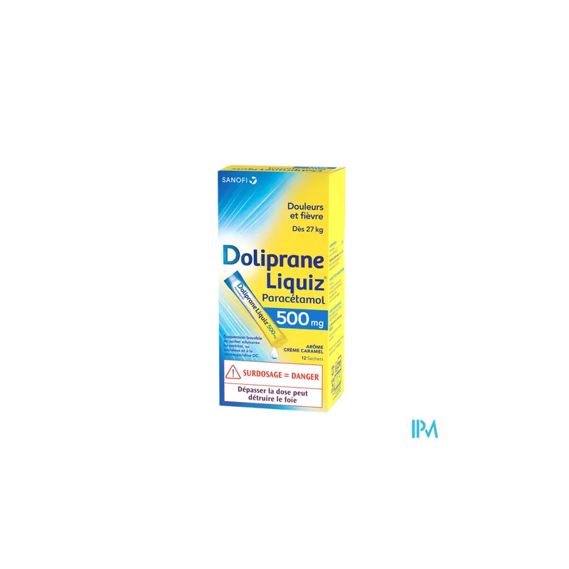 DOLIPRANELIQUIZ 500MG SACHET 12