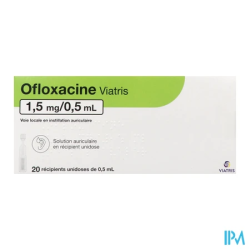 OFLOXACINE 1,5MG/0,5ML VTS AURIC20