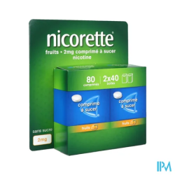 NICORETTE 2MG CPR SUCER FRUIT 80