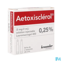 AETOXISCLEROL 0,25% SOL INJ AMP 2
