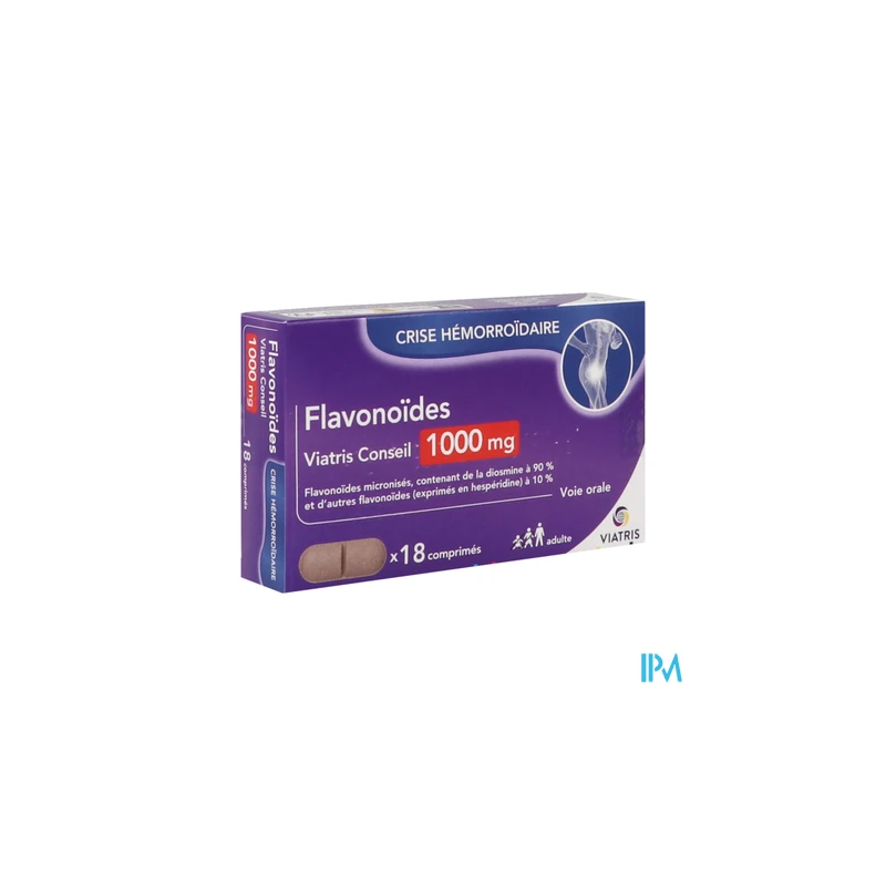 FLAVONOIDES 1 000MG VIATRIS CPR 18