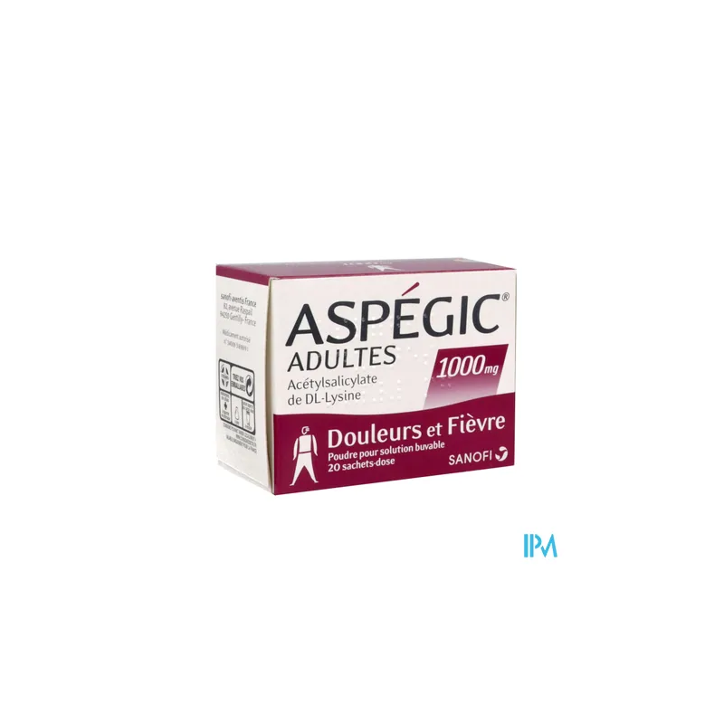 ASPEGIC 1 000MG ADULTE SACHET 20
