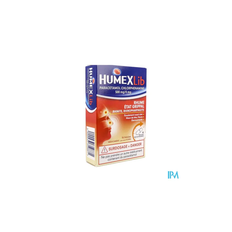 HUMEXLIB 500MG/4MG GELULE 16