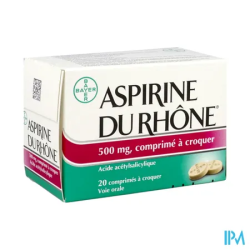 ASPIRINE 500MG RHONE CPR CROQ 20