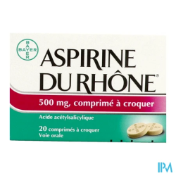 ASPIRINE 500MG RHONE CPR CROQ 20
