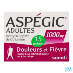 ASPEGIC 1 000MG ADULTE SACHET 15