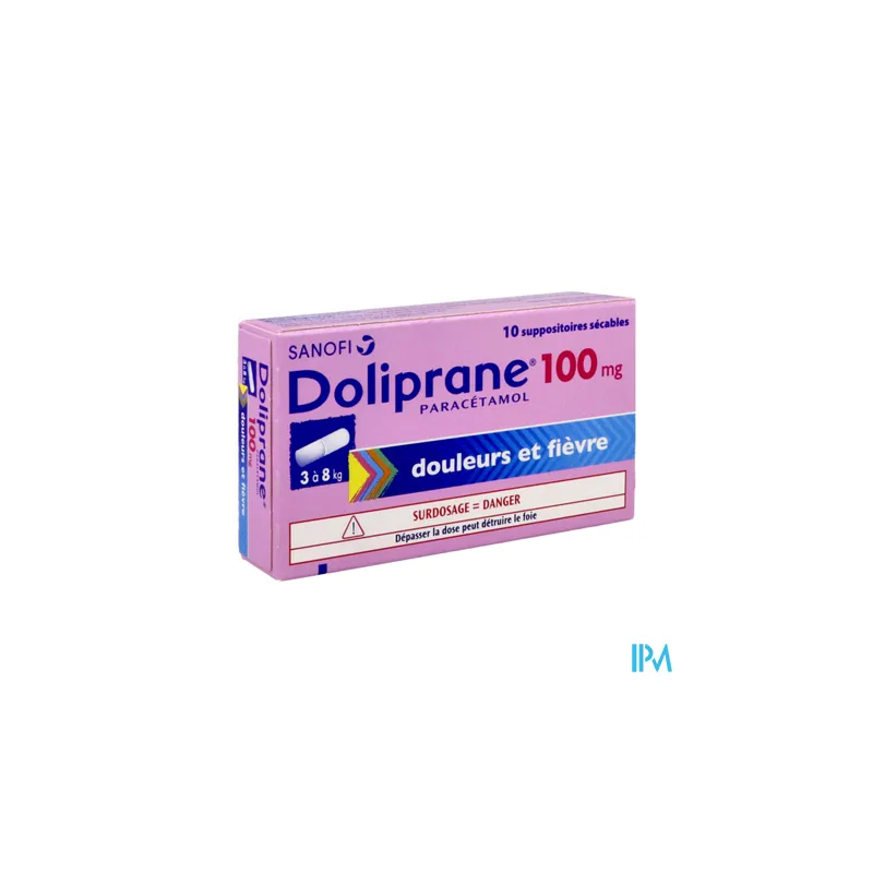 DOLIPRANE 100MG SUP SECABLE 10