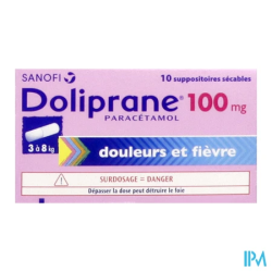 DOLIPRANE 100MG SUP SECABLE 10