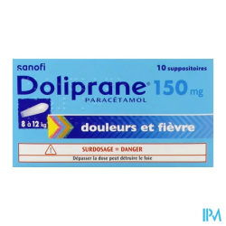 DOLIPRANE 150MG SUP 10