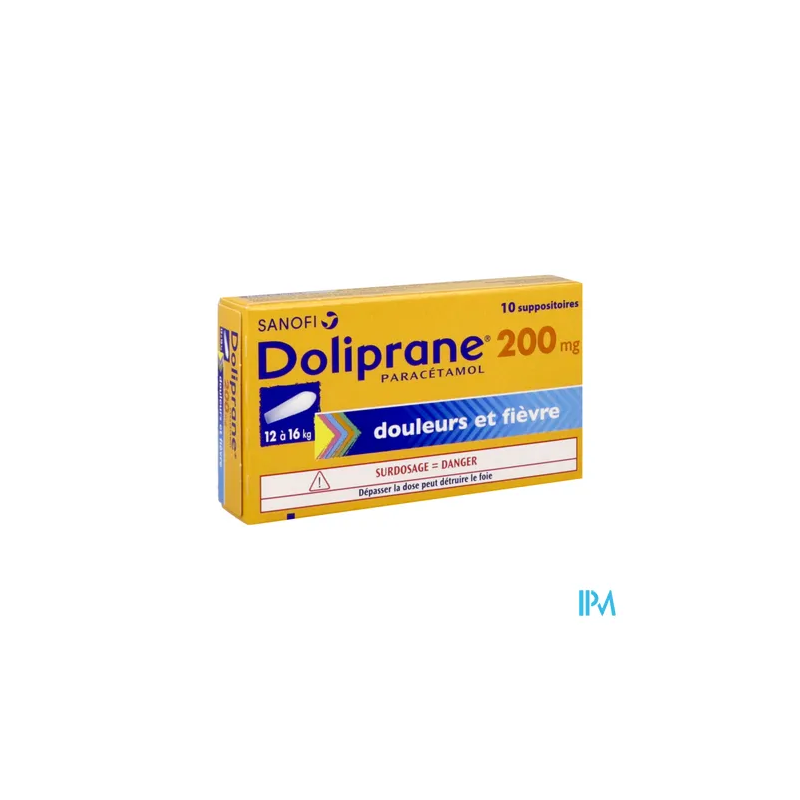 DOLIPRANE 200MG SUP 10