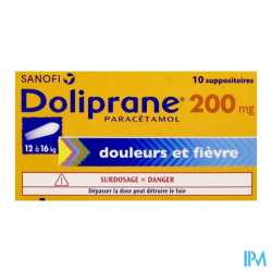 DOLIPRANE 200MG SUP 10