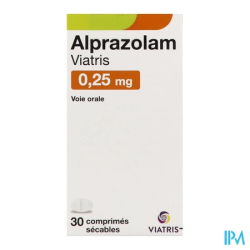 ALPRAZOLAM 0,25MG VTS FL CPR SEC30