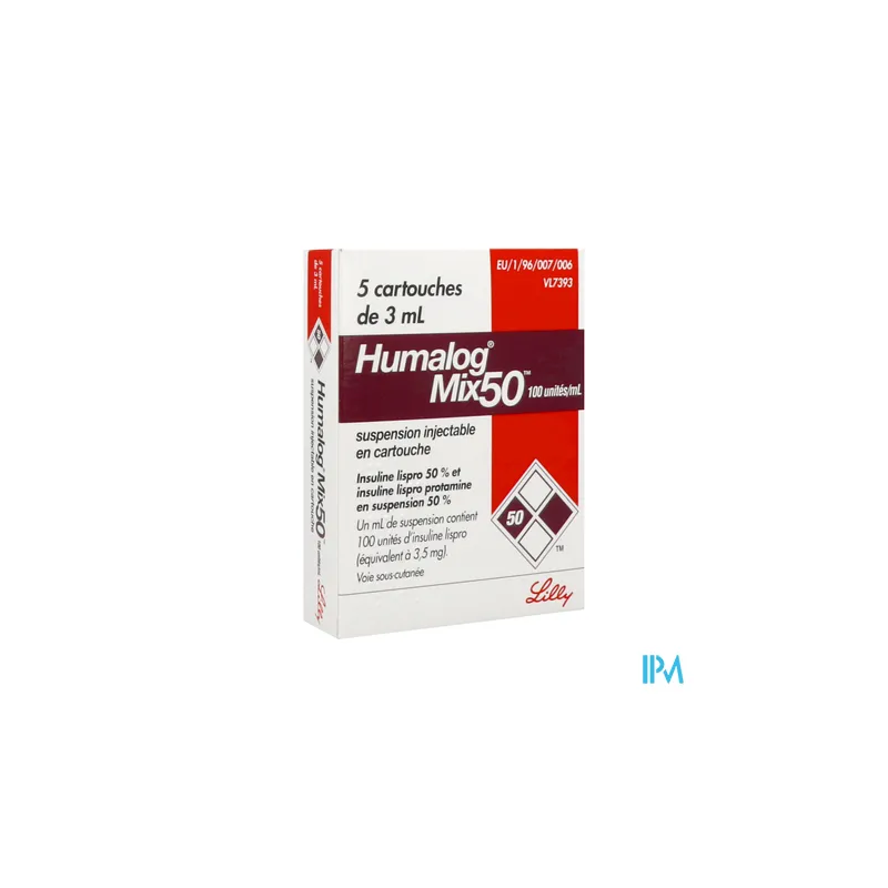 HUMALOG MIX50 100U/ML CART 3ML 5