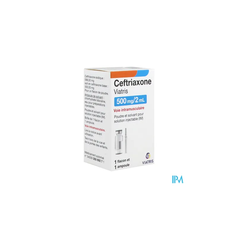CEFTRIAXONE 500MG/2ML VIATRIS IM 1