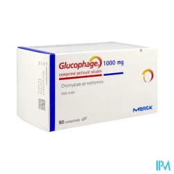 GLUCOPHAGE 1 000MG CPR SECABLE 90