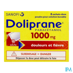 DOLIPRANE 1 000MG SACHET 8