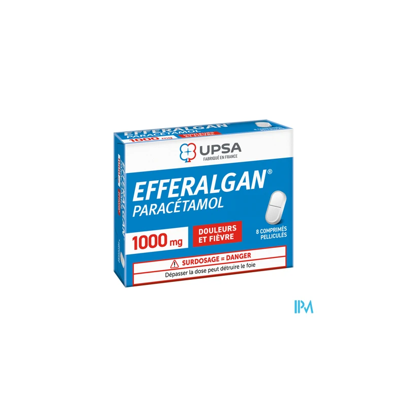 EFFERALGAN 1 000MG CPR 8