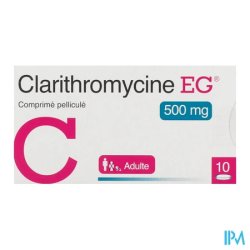 CLARITHROMYCINE 500MG EG CPR 10