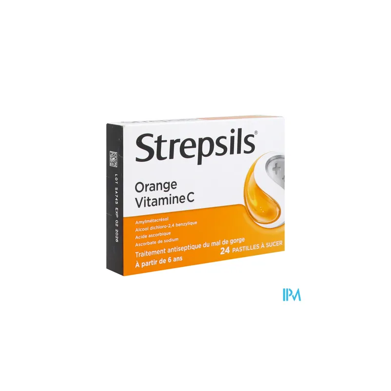 STREPSILS ORANGE VIT C PAST 24